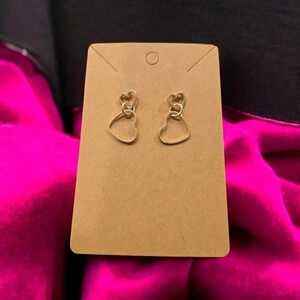 Gold Plated Heart Dangle Earrings